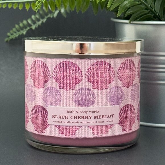BBW Black Cherry Merlot Bath & Body Works 3 Wick Candle - Picture 1 of 10